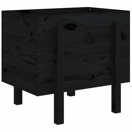 Plantenbak 62x50x57 cm massief grenenhout zwart