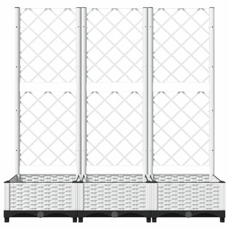 Plantenbak met latwerk 120x40x121,5 cm polypropeen wit