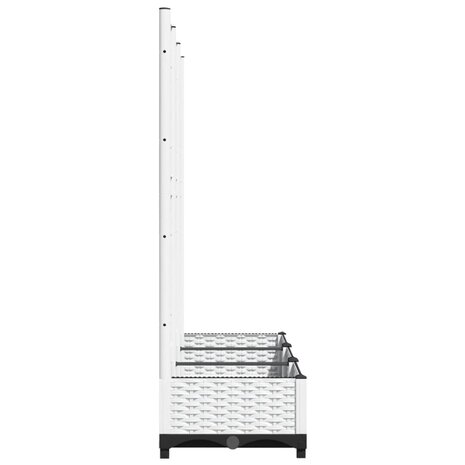 Plantenbak met latwerk 120x40x121,5 cm polypropeen wit