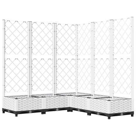 Plantenbak met latwerk 120x120x121,5 cm polypropeen wit