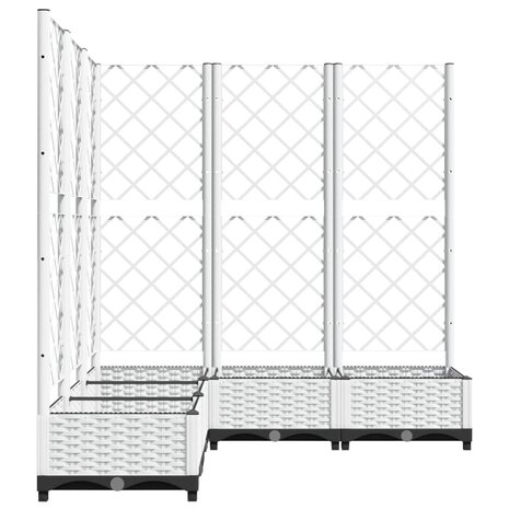 Plantenbak met latwerk 120x120x121,5 cm polypropeen wit