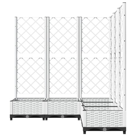 Plantenbak met latwerk 120x120x121,5 cm polypropeen wit