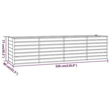 Plantenbak verhoogd 320x80x77 cm cortenstaal roestig
