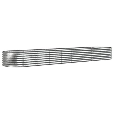 Plantenbak 368x80x36 cm gegalvaniseerd staal zilverkleurig