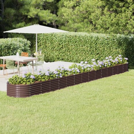 Plantenbak 620x80x36 cm gegalvaniseerd staal bruin