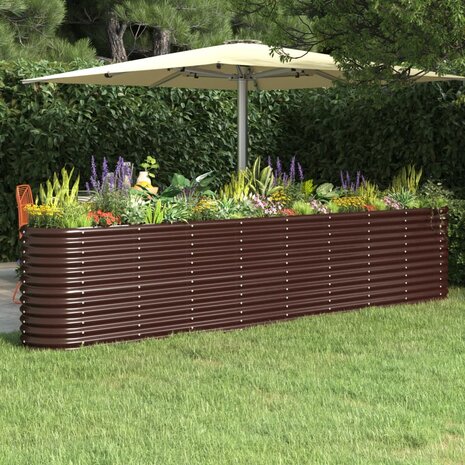 Plantenbak 332x40x68 cm gegalvaniseerd staal bruin