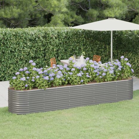Plantenbak 368x80x68 cm gegalvaniseerd staal grijs