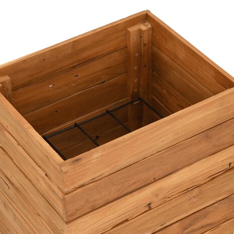 Plantenbak verhoogd 50x40x72 cm gerecycled teakhout en staal
