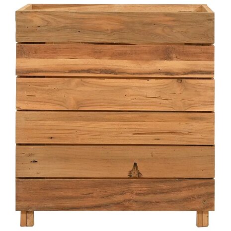Plantenbak verhoogd 50x40x55 cm gerecycled teakhout en staal