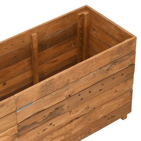 Plantenbak verhoogd 150x40x55 cm gerecycled teakhout en staal