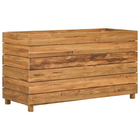 Plantenbak verhoogd 100x40x38 cm gerecycled teakhout en staal