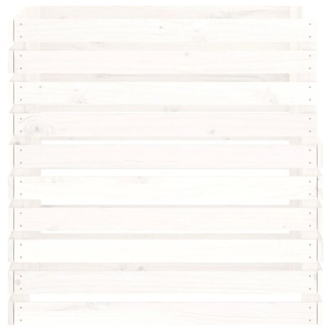 Compostbak 80x80x78 cm massief grenenhout wit