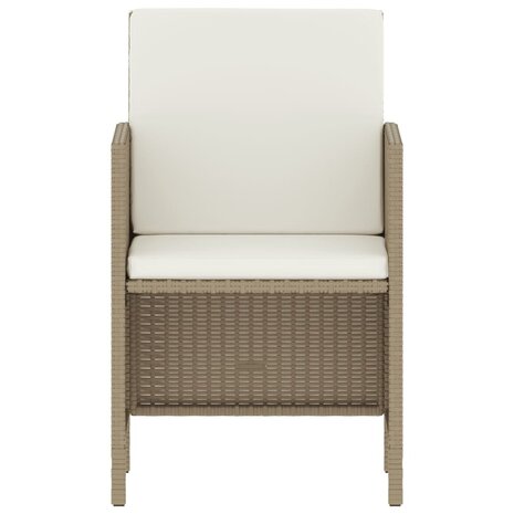 6-delige Tuinset met kussens poly rattan beige