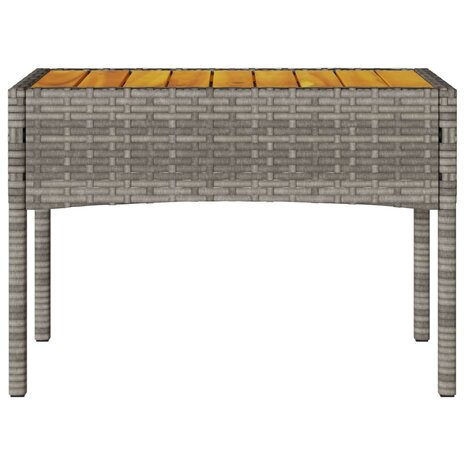 Tuinbank 2-zits met kussens en tafel poly rattan grijs
