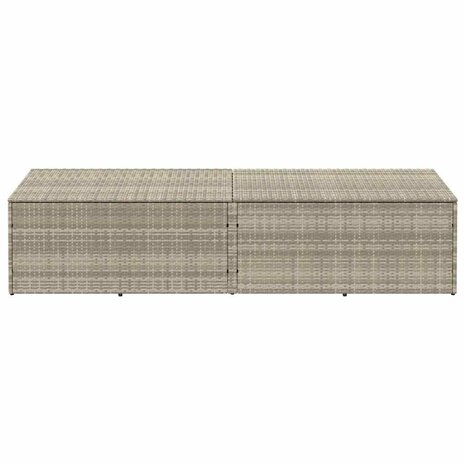 Tuinbox 220x50x58 cm poly rattan lichtgrijs