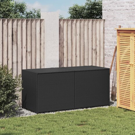 Tuinbox 283 L poly rattan zwart