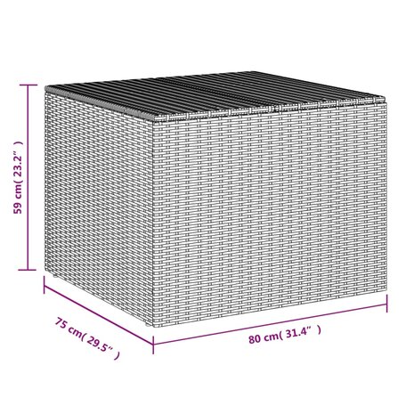 Tuinbox 291 L poly rattan bruin