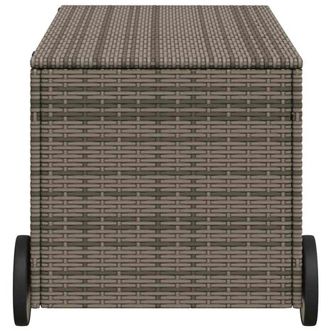Tuinbox met wielen 190 L poly rattan grijs