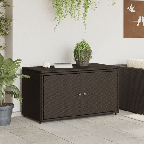 Tuinkast 110x55x60,5 cm poly rattan bruin