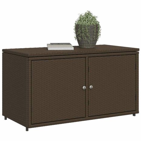 Tuinkast 110x55x60,5 cm poly rattan bruin