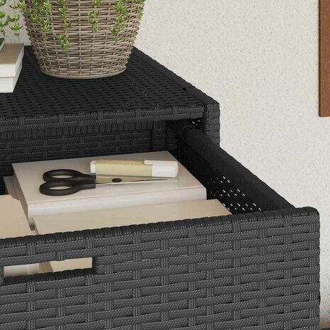 Tuinkast 105x55x113 cm poly rattan zwart