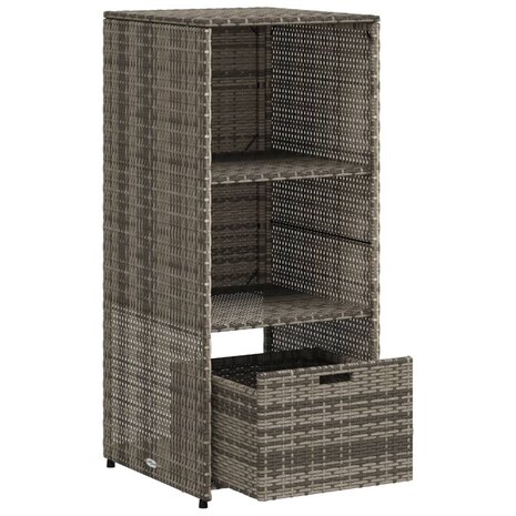 Tuinkast 50x55x115 cm poly rattan grijs