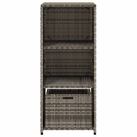 Tuinkast 50x55x115 cm poly rattan grijs