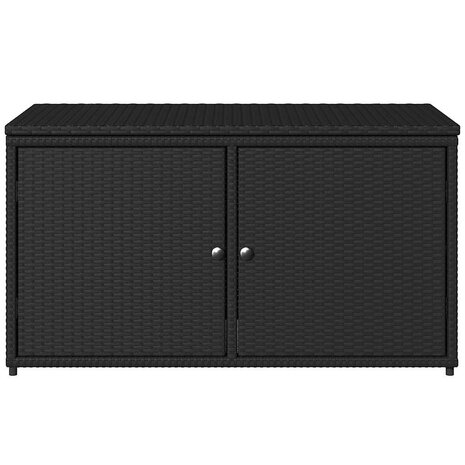 Tuinkast 110x55x60,5 cm poly rattan zwart