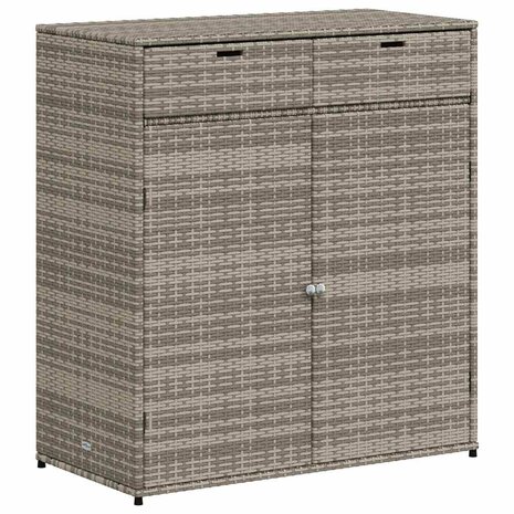 Tuinkast 105x55x113 cm poly rattan grijs