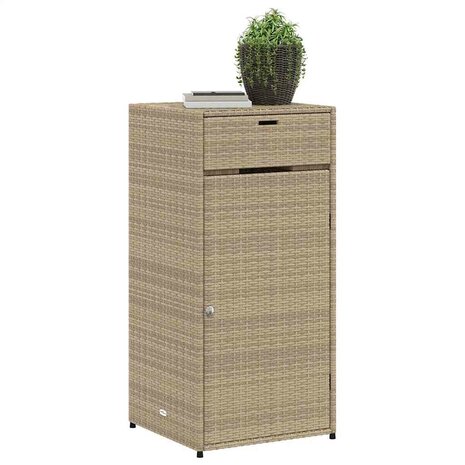 Tuinkast 55x55x111 cm poly rattan beige