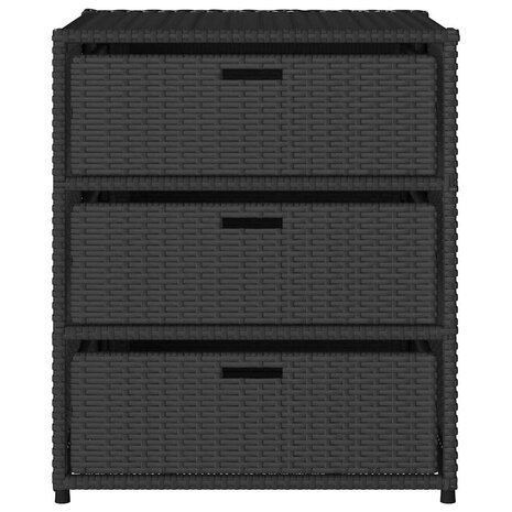 Tuinkast 55x59x69 cm poly rattan zwart