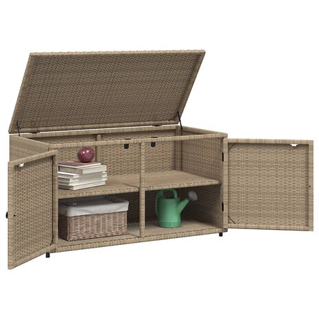 Tuinkast 110x55x60,5 cm poly rattan beige