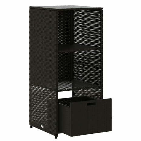 Tuinkast 50x55x115 cm poly rattan zwart