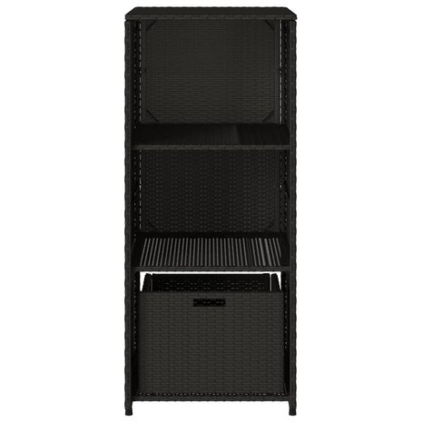 Tuinkast 50x55x115 cm poly rattan zwart