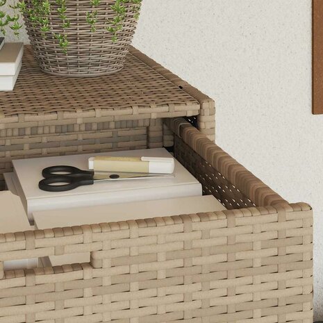 Tuinkast 105x55x113 cm poly rattan beige