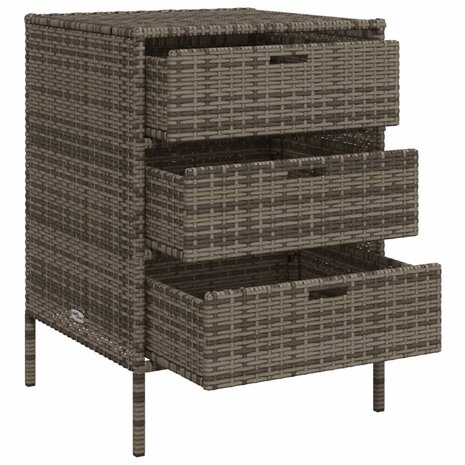 Tuinkast 55x59x80 cm poly rattan grijs
