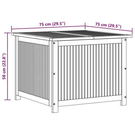 Tuinbox 75x75x58 cm massief acaciahout