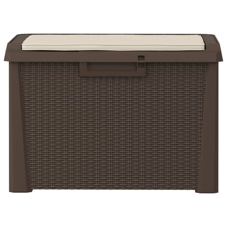Tuinbox met zitkussen 125 L polypropeen bruin