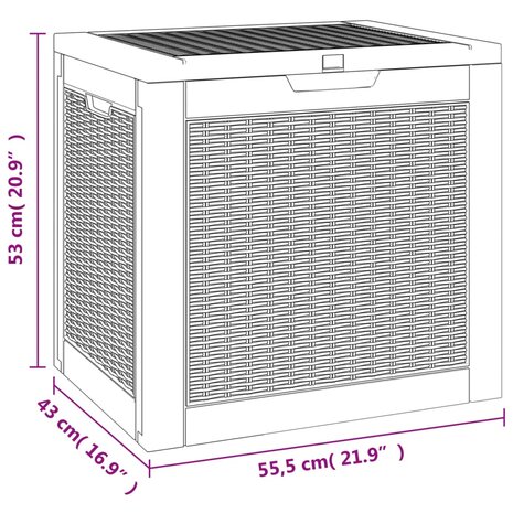 Tuinbox 55,5x43x53 cm polypropeen zwart