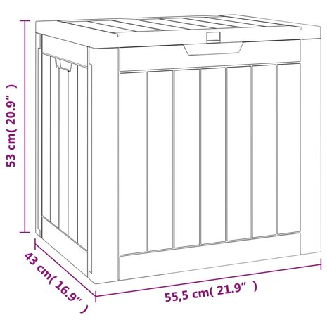Tuinbox 55,5x43x53 cm polypropeen grijs