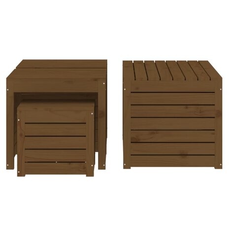 4-delige Tuinboxset massief grenenhout honingbruin