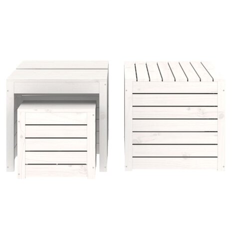 4-delige Tuinboxset massief grenenhout wit