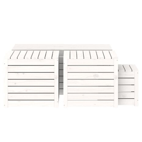 4-delige Tuinboxset massief grenenhout wit