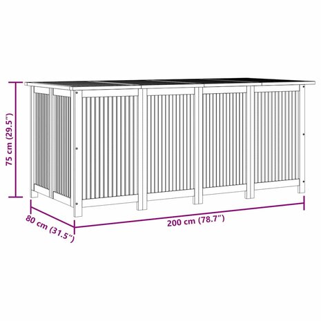 Tuinbox 200x80x75 cm massief acaciahout