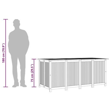 Tuinbox 200x80x75 cm massief acaciahout