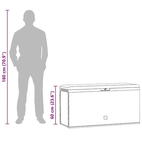 Tuinbox 114x47x60 cm antraciet