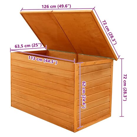 Tuinbox 126x72x72 cm hout