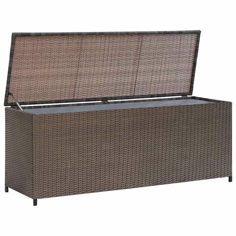Tuinbox 120x50x60 cm poly rattan bruin