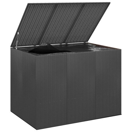 Tuinbox 145x100x103 cm polyetheen rattan zwart