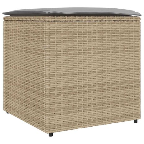 Kussenbox met opslag Beige 50 x 50 x 50 cm poly rattan